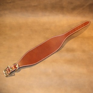 Scottish Deerhound or Irish Wolfhound Collar in Plain Brown Leather (3" wide to fit maximum 19" neck)